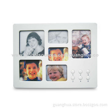 Novelty Six Pictures Photo Frame, Can Record 6 Type of Sections Voice Message Without Tape